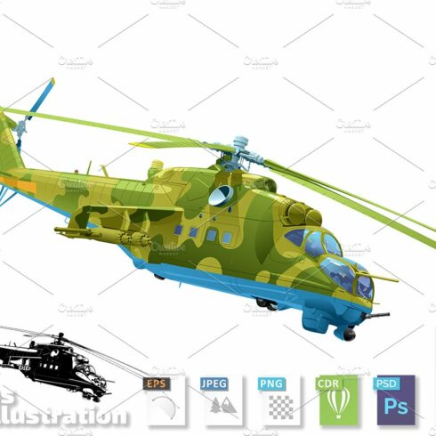 Attack helicopter Mi-24 cover image.