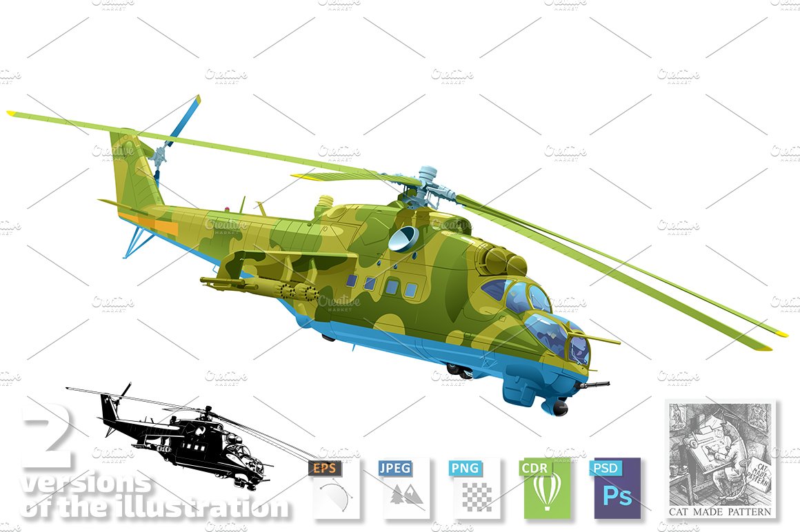 Attack helicopter Mi-24 cover image.