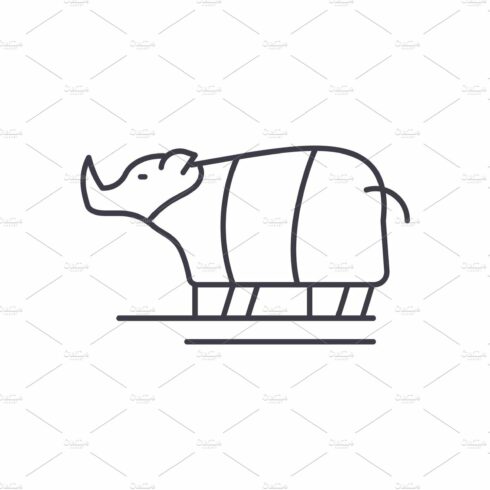 Rhinoceros line icon concept cover image.