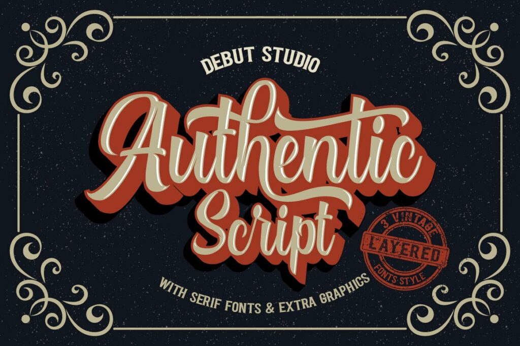 Authentic Font Design Authentic // Layered Fonts – MasterBundles