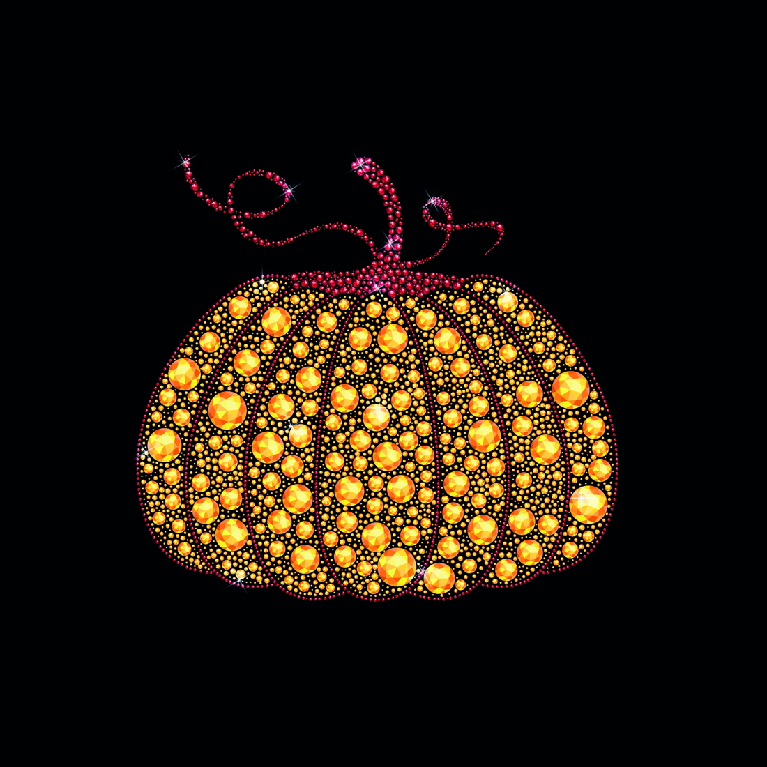 Diamond autumn pumpkin vector Rhinestone Diamond Gold, and gray colors vector cover image.