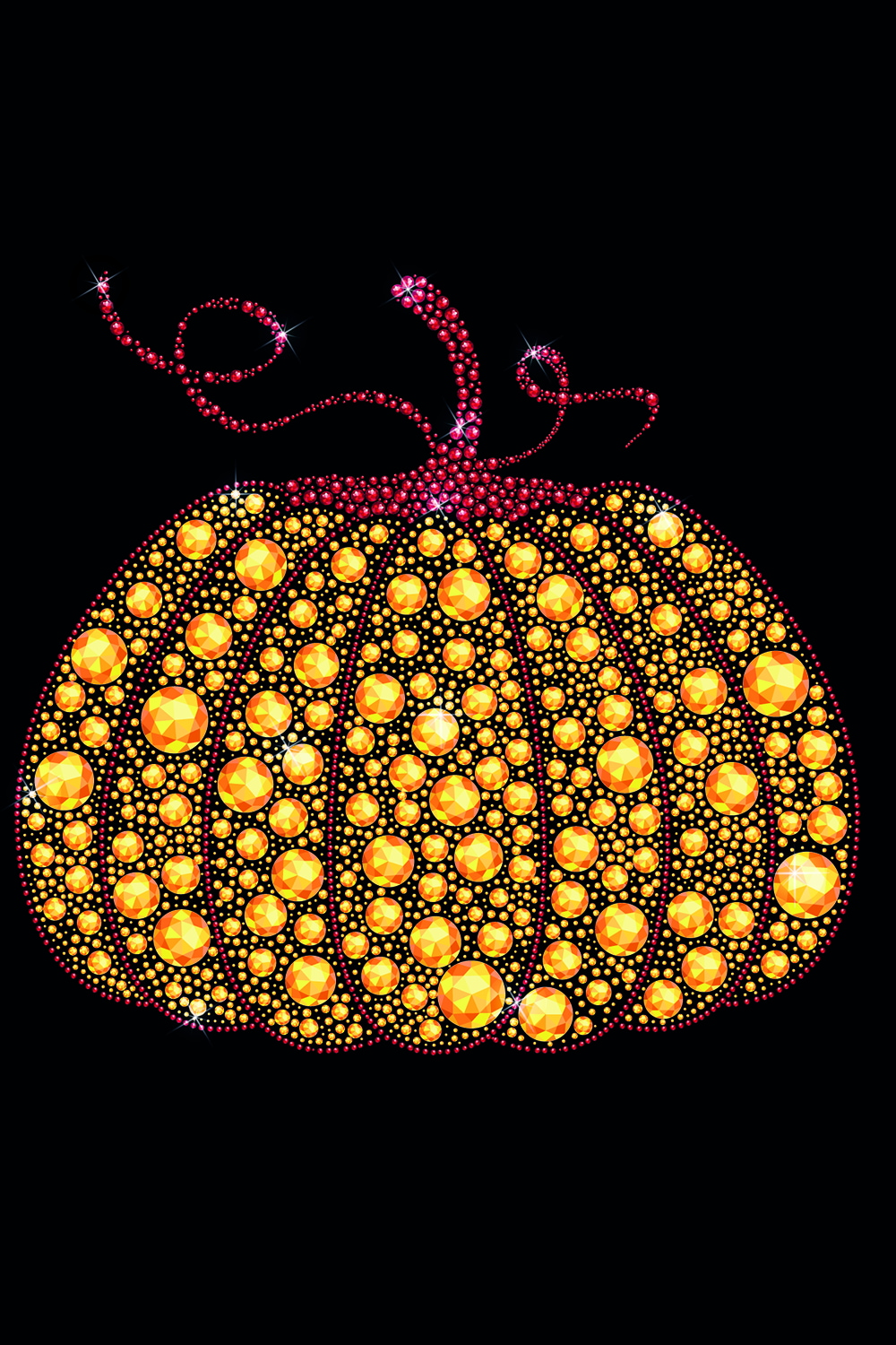 Diamond autumn pumpkin vector Rhinestone Diamond Gold, and gray colors vector pinterest preview image.