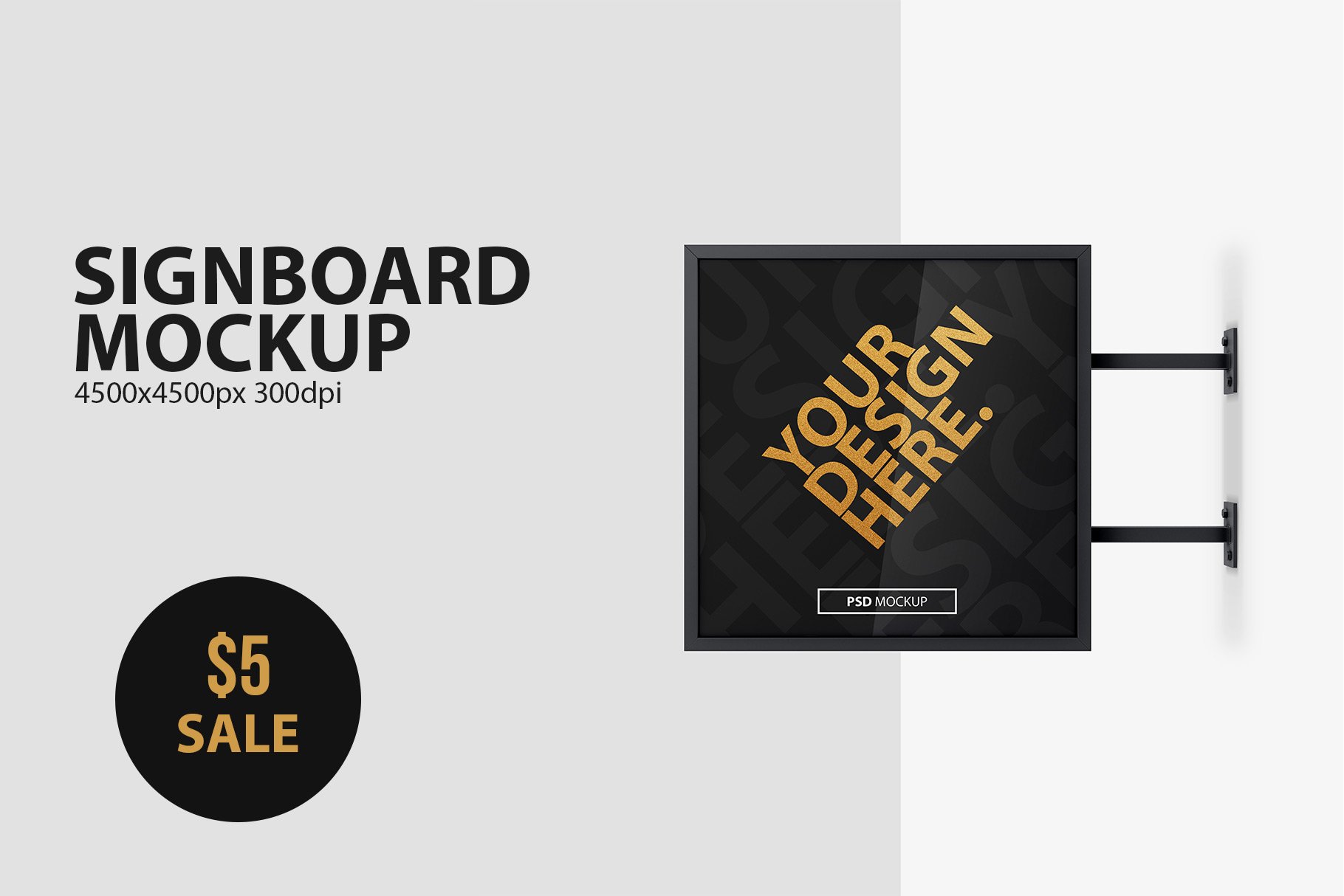 Signboard Lightbox PSD Mockup cover image.