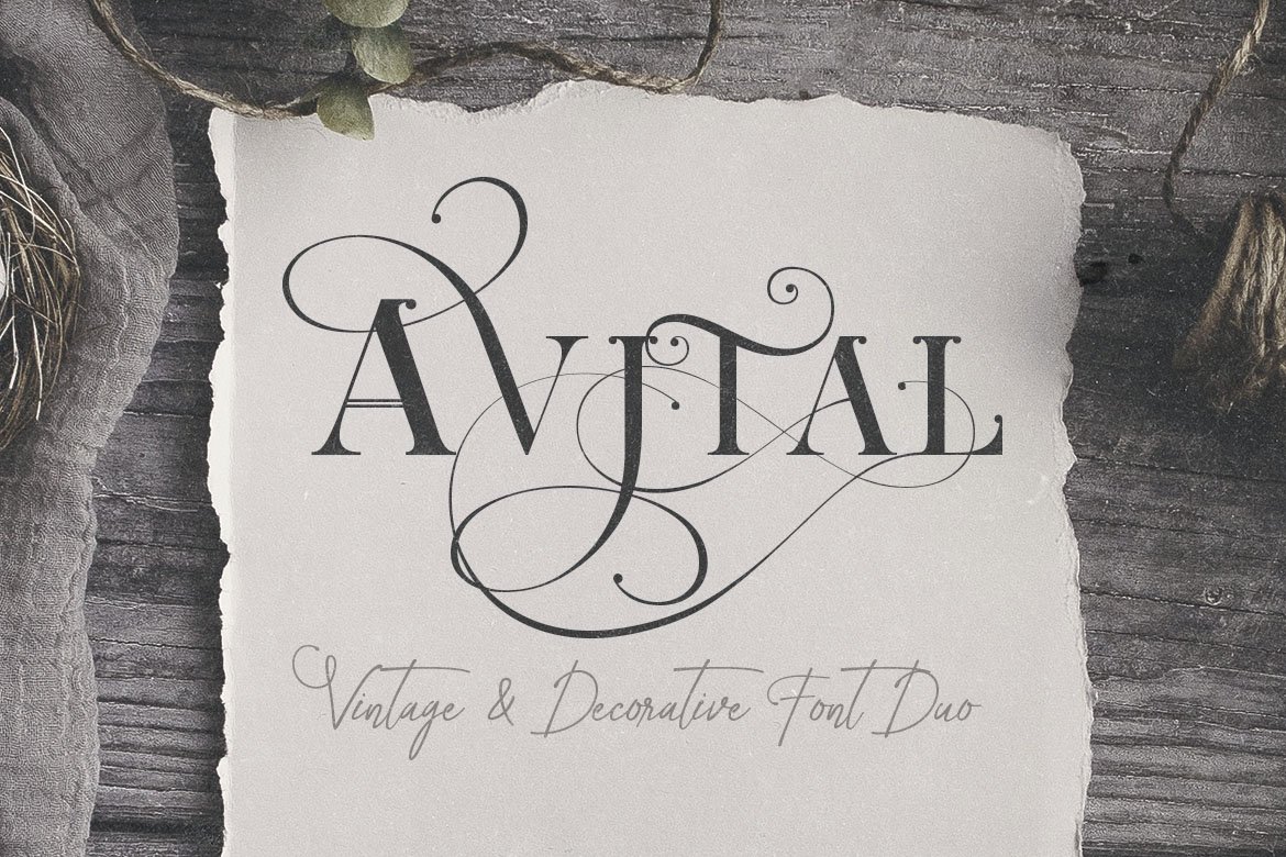 Avital Decorative Font Duo cover image.