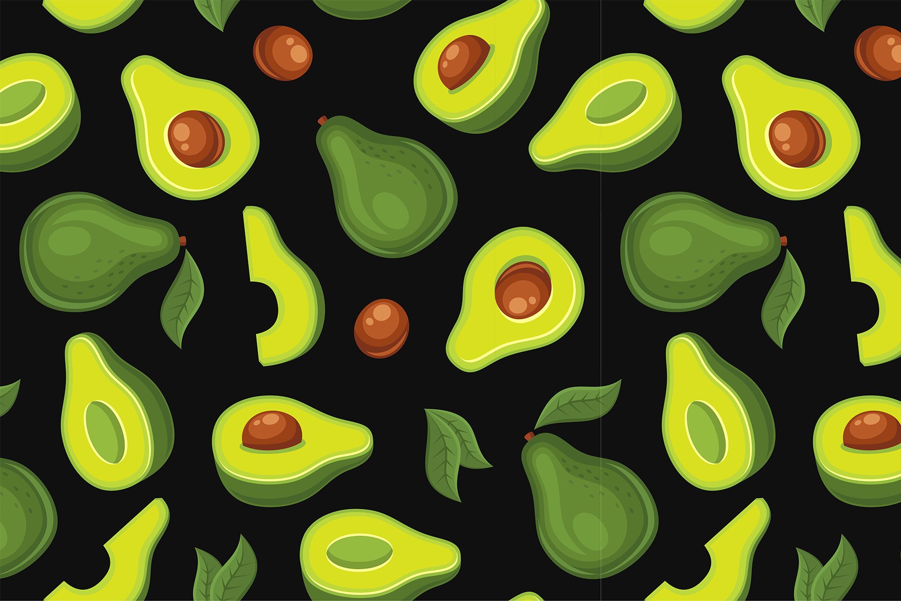 Avocado Fruit Seamless Pattern preview image.