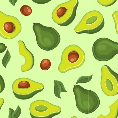 Avocado Fruit Seamless Pattern cover image.