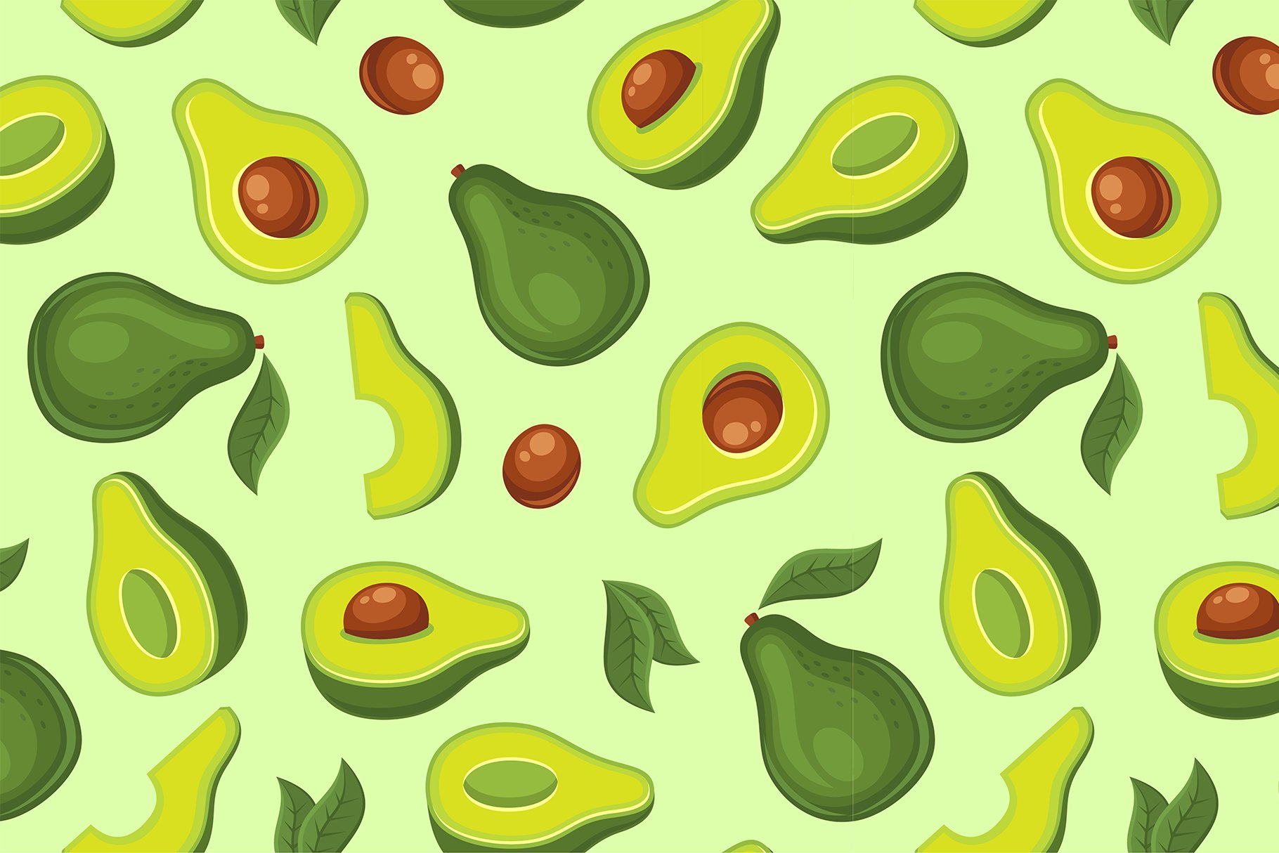 Avocado Fruit Seamless Pattern cover image.