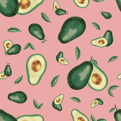 Avocados seamless pattern cover image.