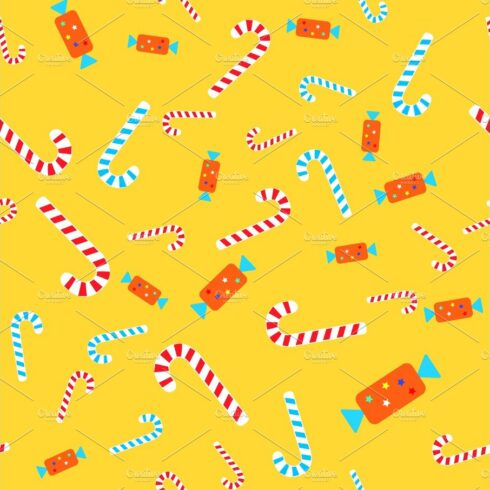 Candies Seamless Pattern. Lollipops and Bonbons cover image.