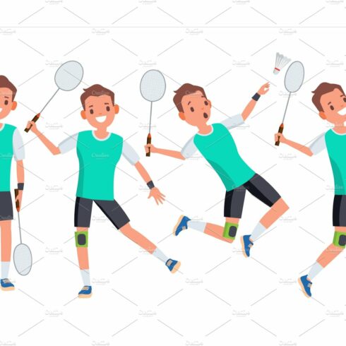 Badminton Male Player Vector cover image.