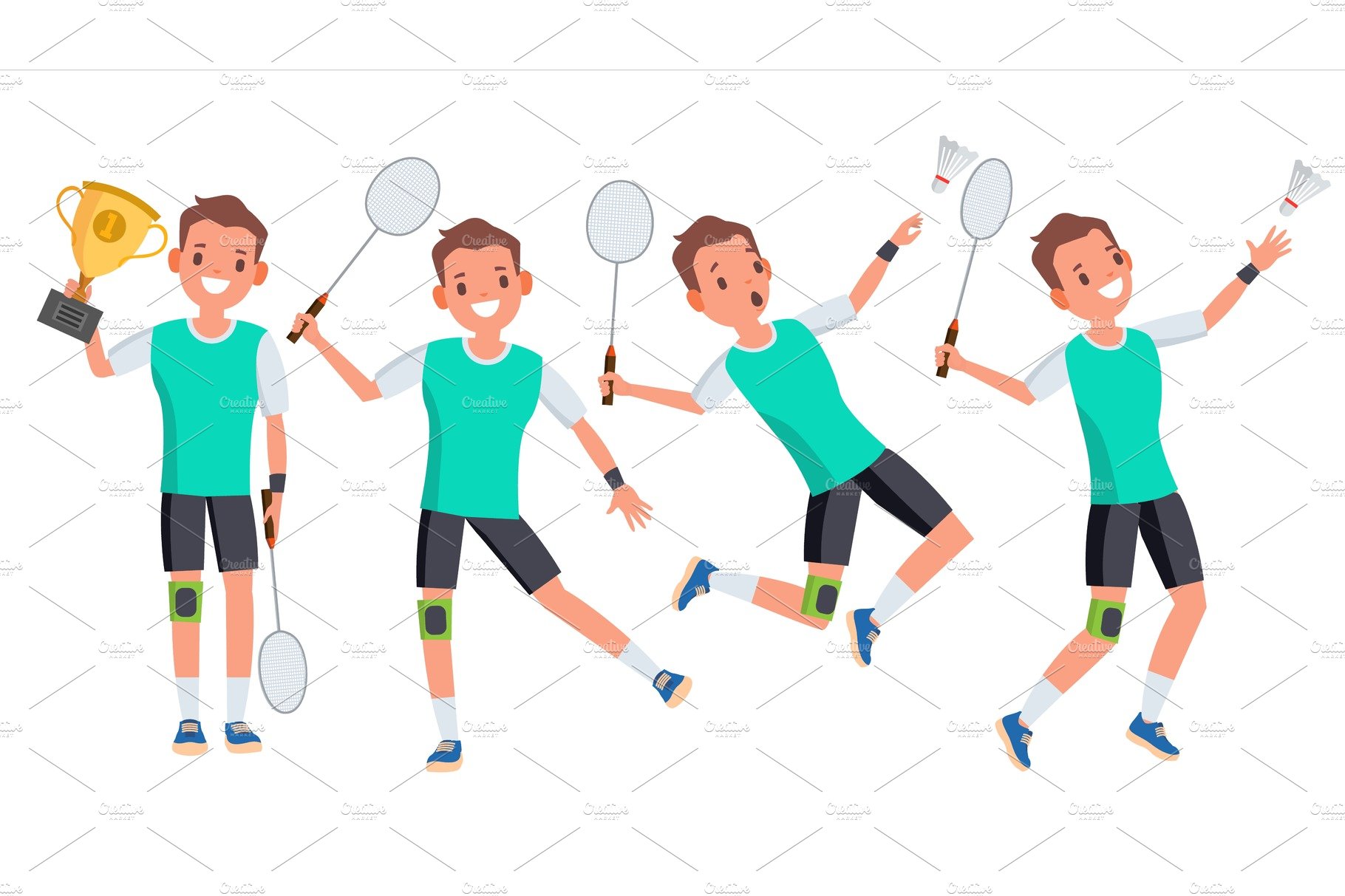 Badminton Male Player Vector cover image.