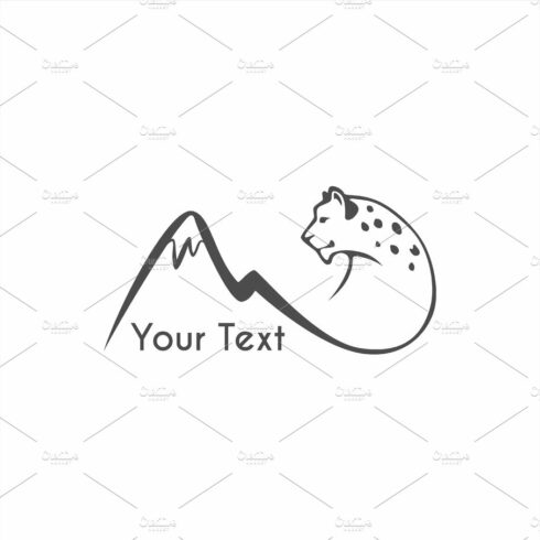 leaping snow leopard logo sign emblem vector illustration cover image.