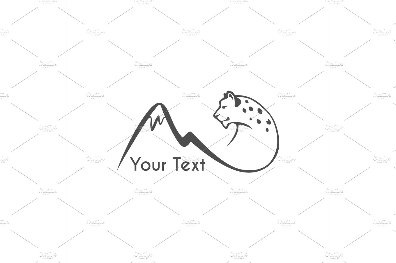 leaping snow leopard logo sign emblem vector illustration cover image.