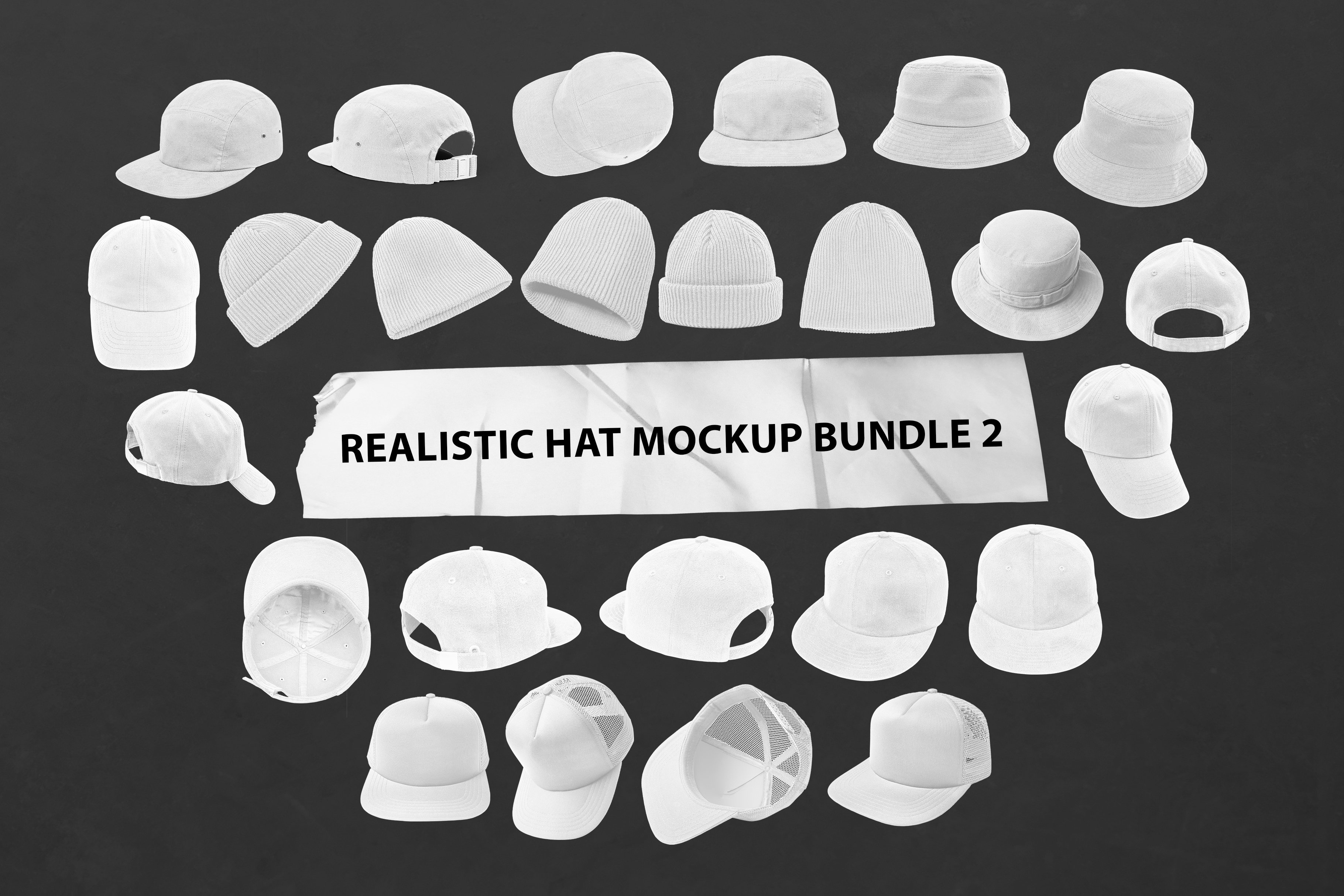 Realistic Hat Mockup Bundle 2 preview image.