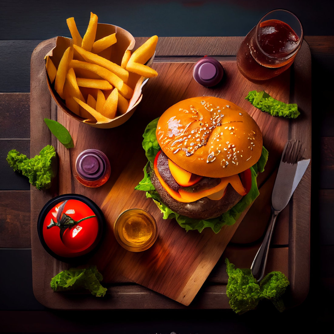 Realistic Fast Food Photographs Midjourney Prompt preview image.