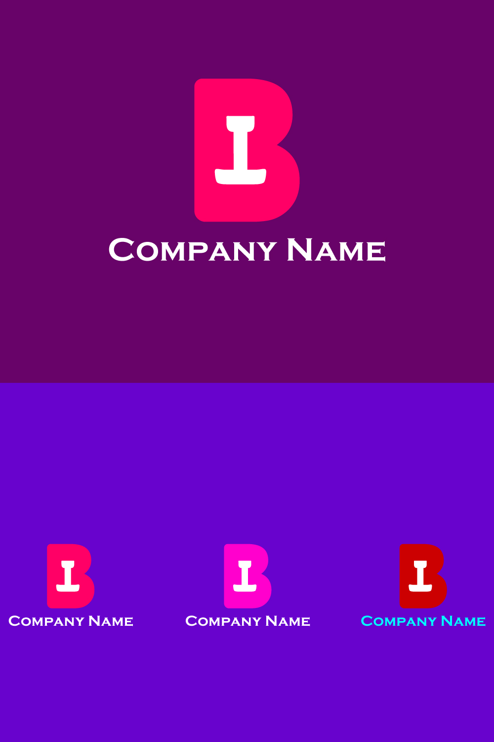 The B Letter Logo Vector Design pinterest preview image.