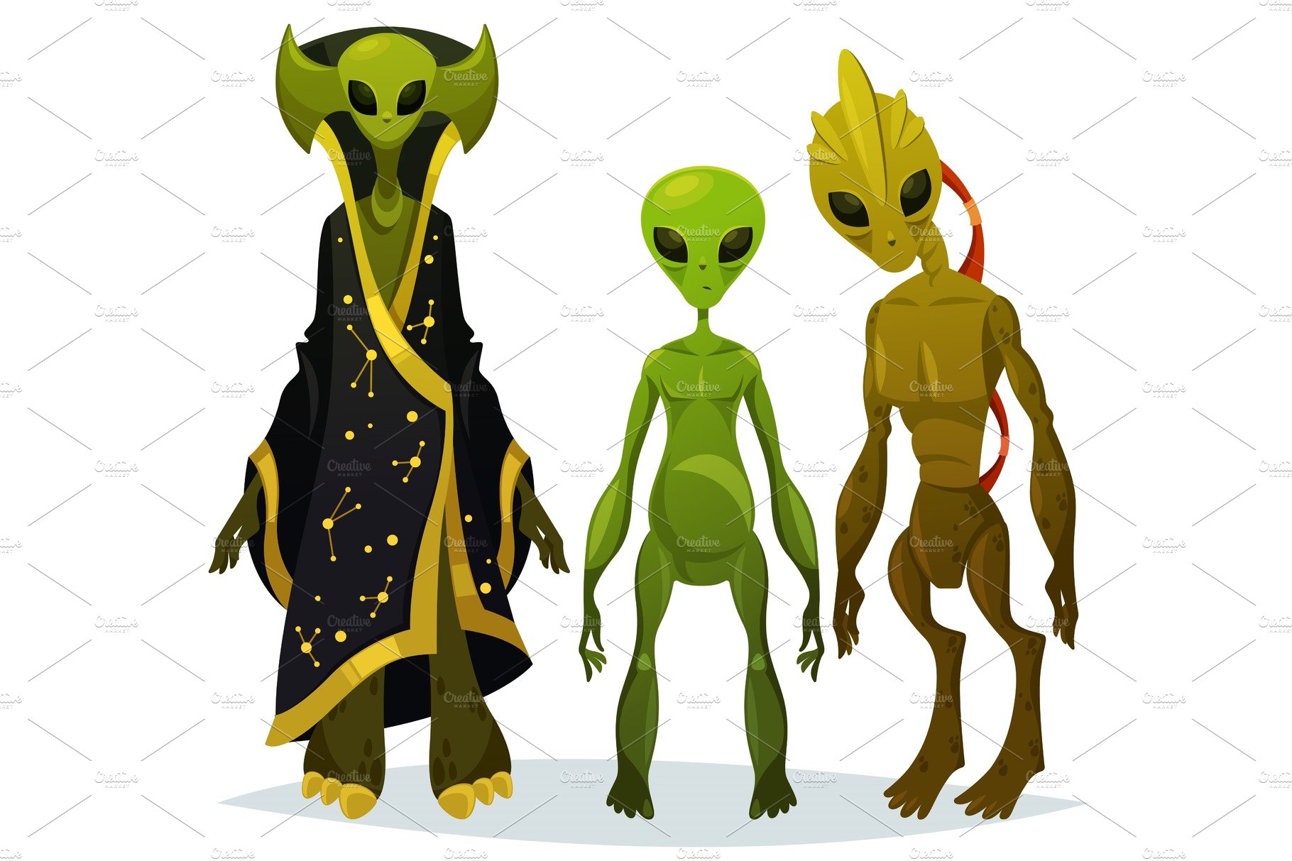Funny cartoon aliens or extraterrestrial invaders cover image.
