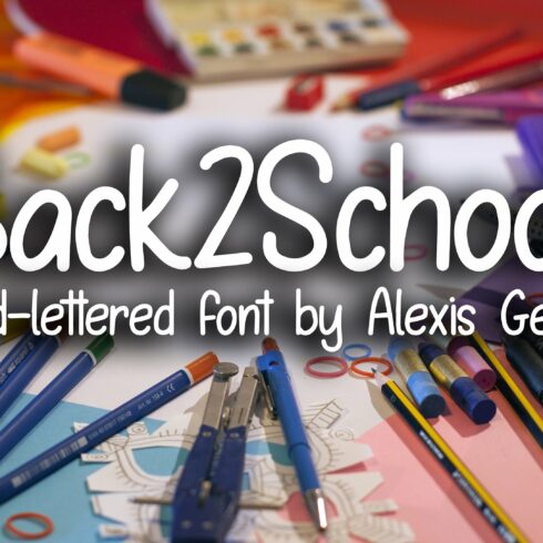Back2School hand-lettered font cover image.