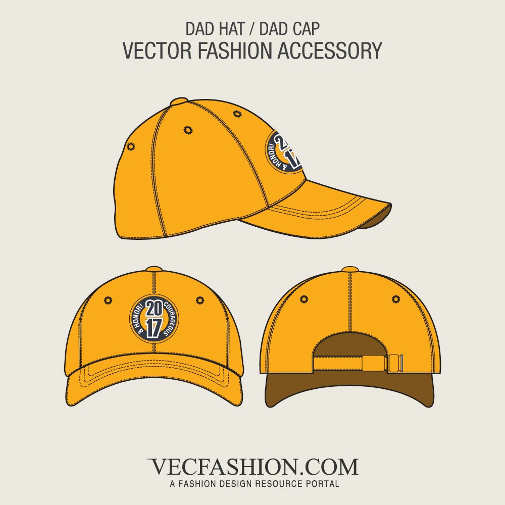 Dad hat baseball cap mockup template Royalty Free Vector