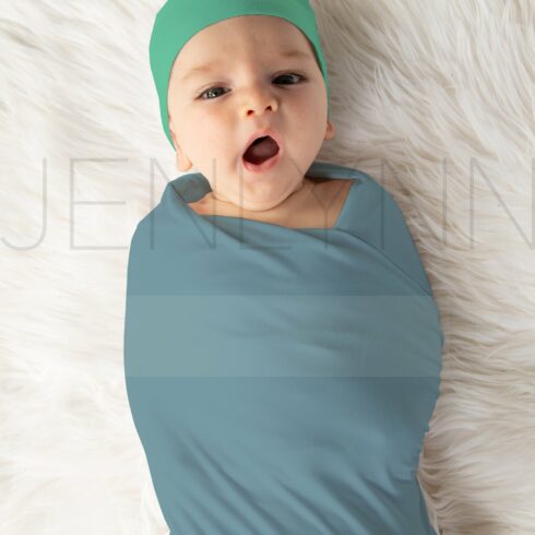 Jersey Blanket + knotted hat mockup cover image.