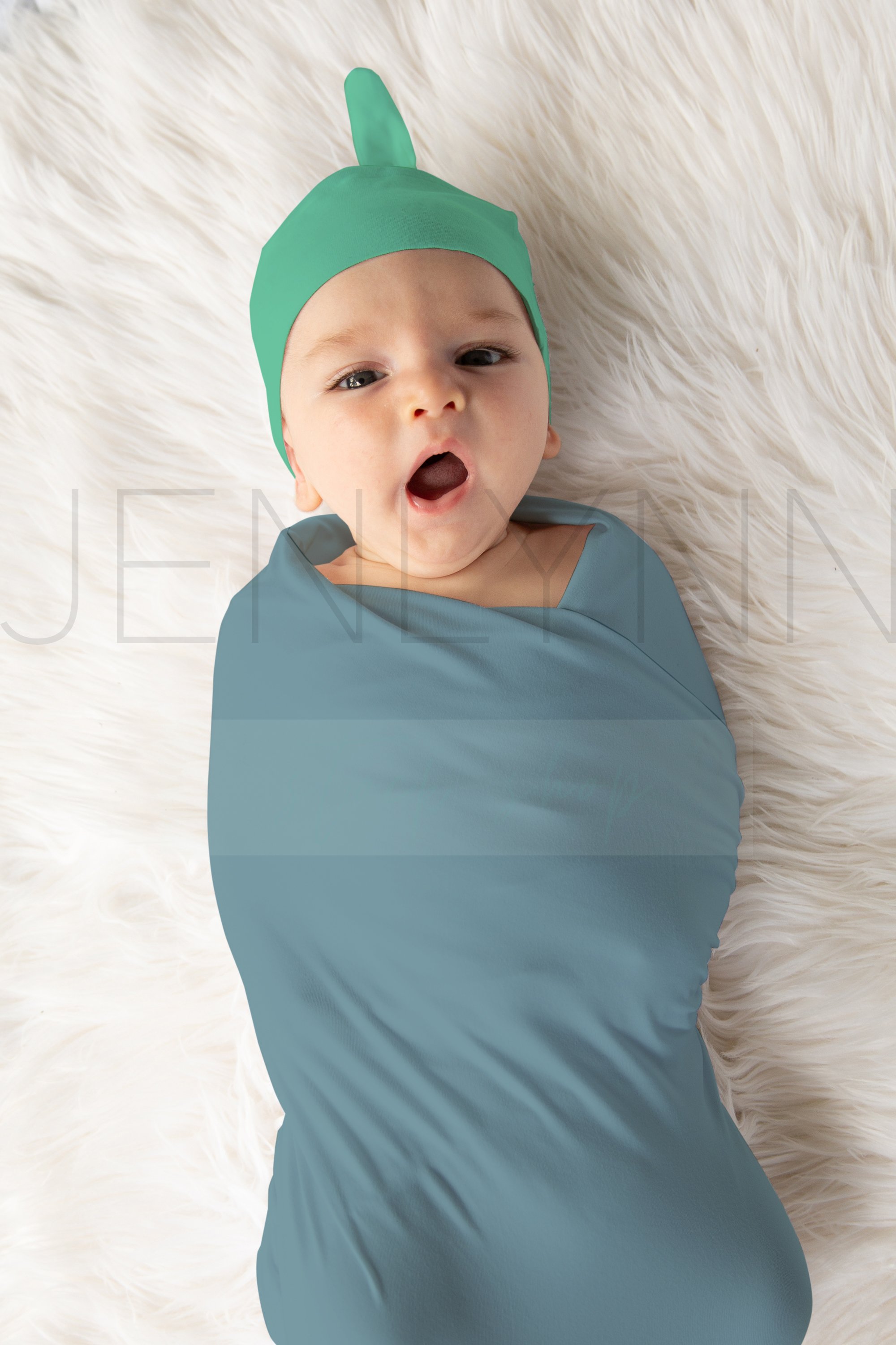 Jersey Blanket + knotted hat mockup cover image.