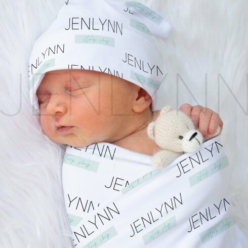 Baby Blanket + Hat Mockup PSD #BE23 cover image.