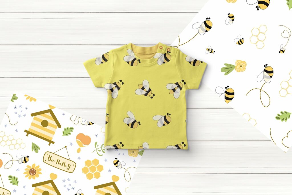 10 Honey Bee patterns Cute Bee – MasterBundles