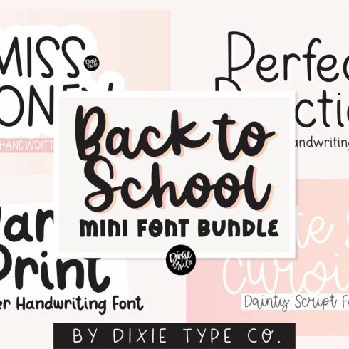 BACK TO SCHOOL Mini Font Bundle cover image.