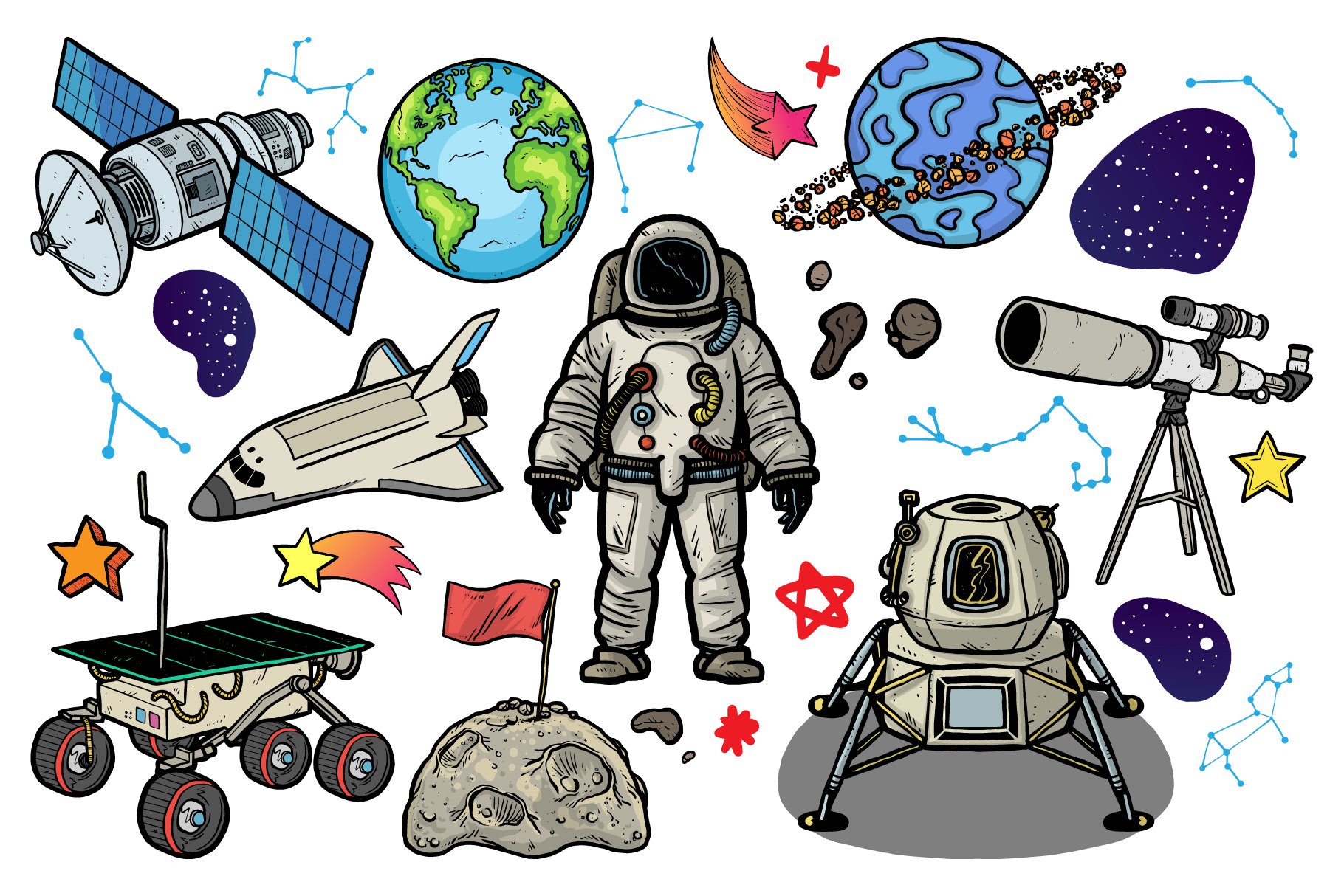 Outer Space Vector Pack preview image.