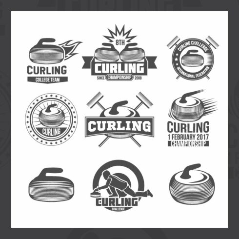 Set of vintage curling labels cover image.