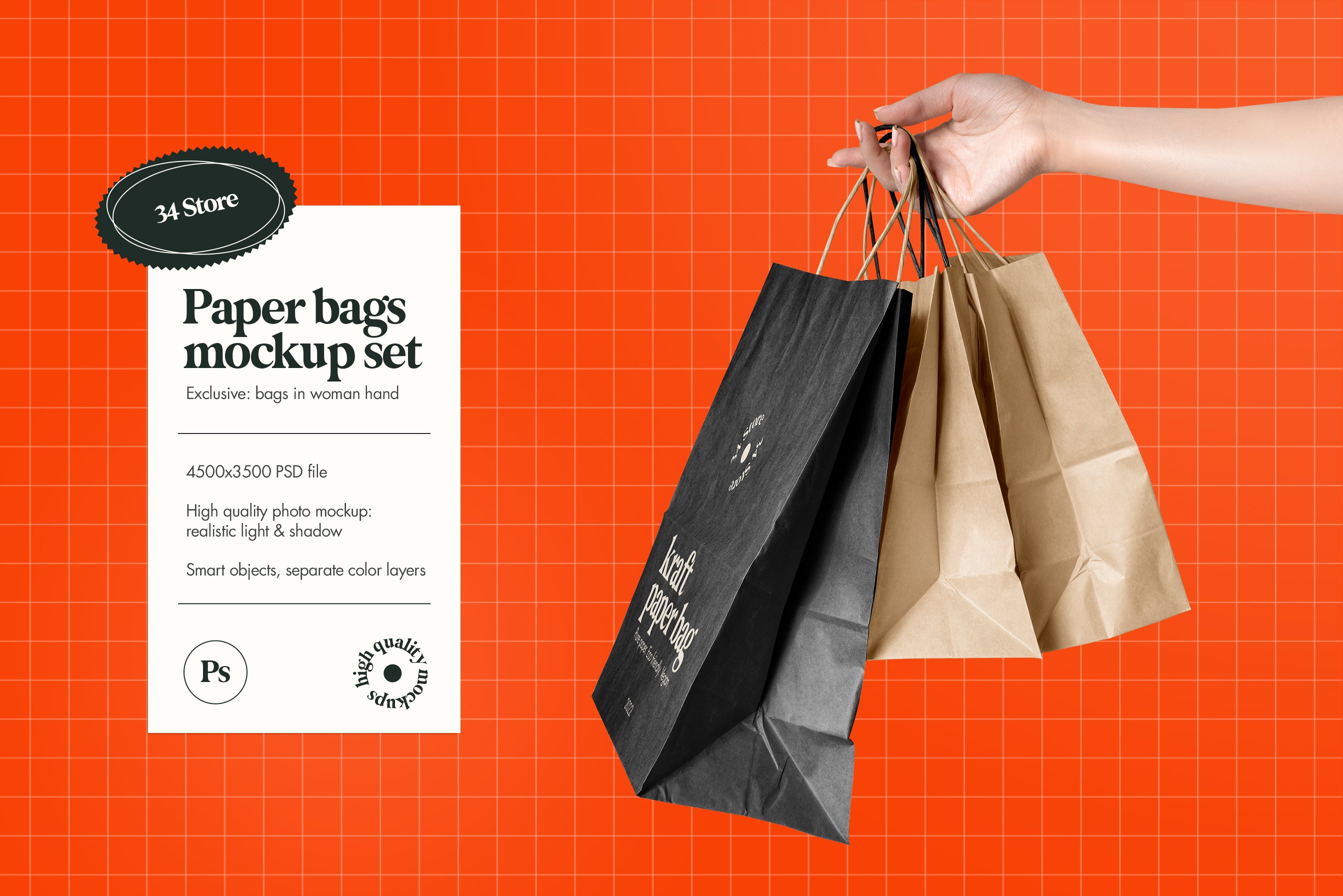 Three Paper Bag PSD Mockups Bundle cover image.