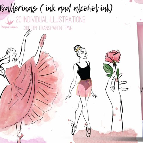 dancers, ballerinas ink & alcoholink cover image.