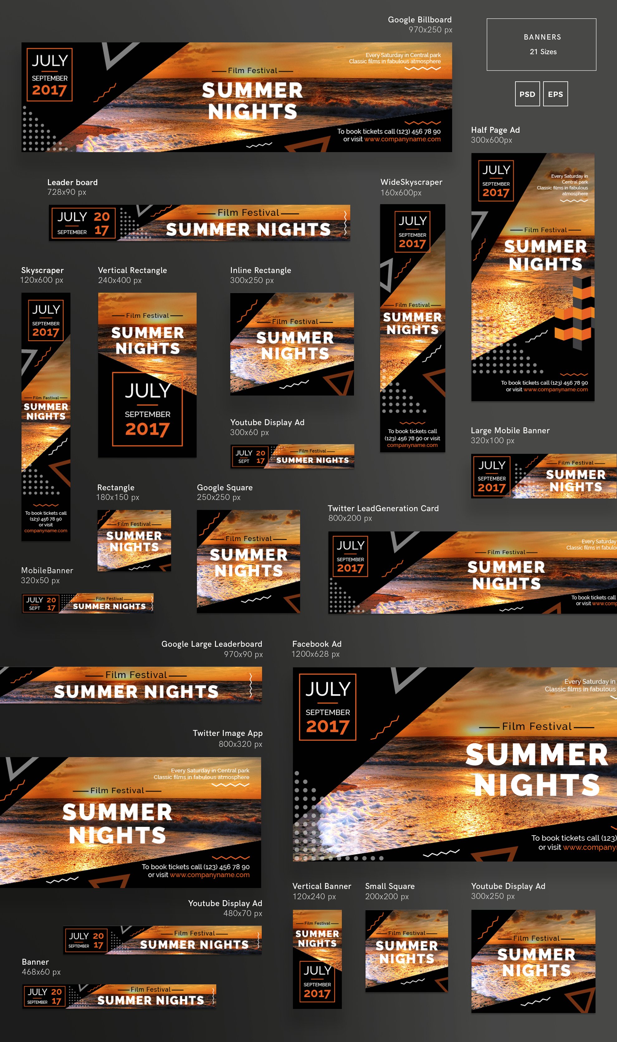 Banners Pack | Summer Nights preview image.