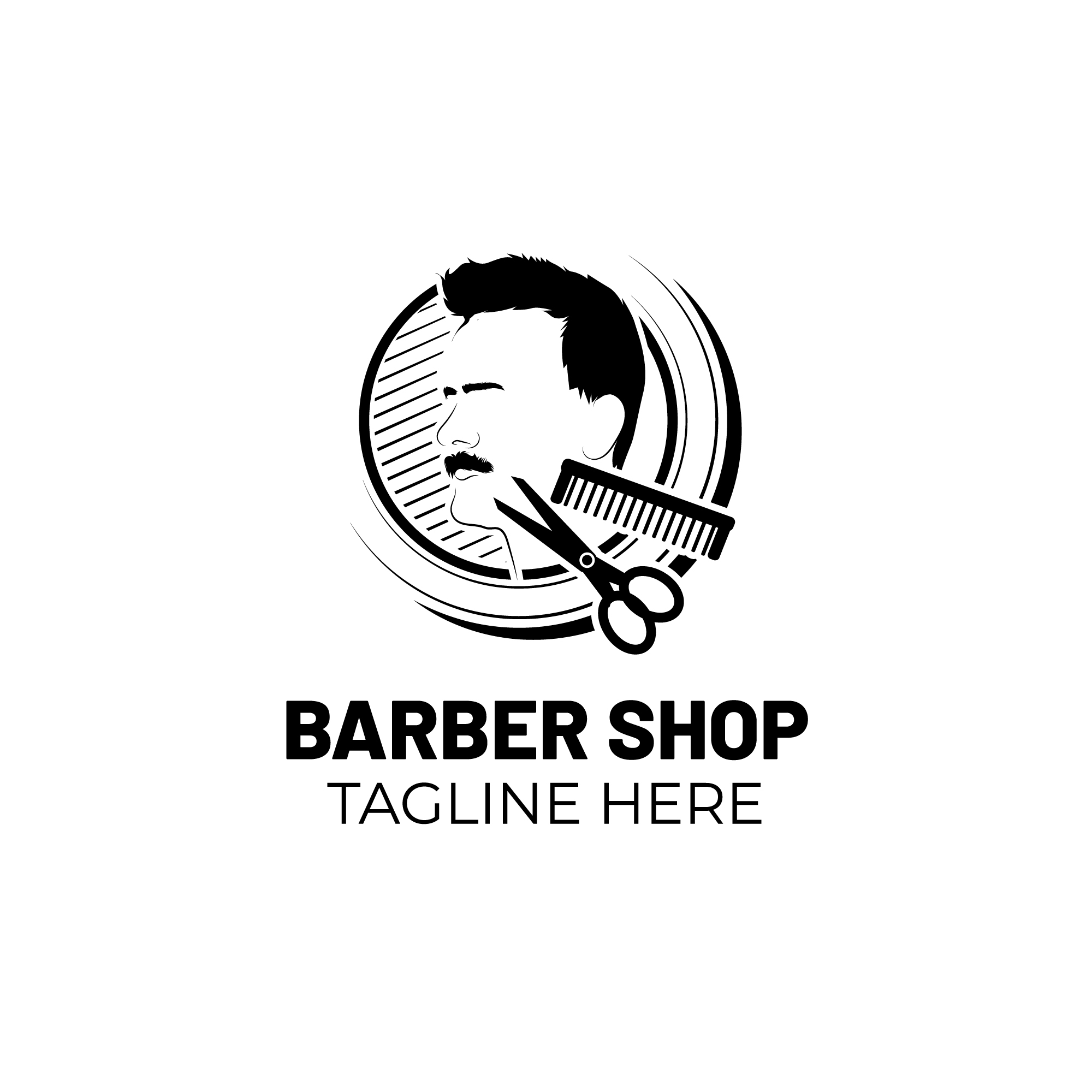 barber shop logo black 308