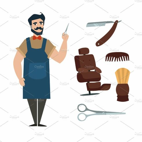 Professional Barber with Tools. cover image.