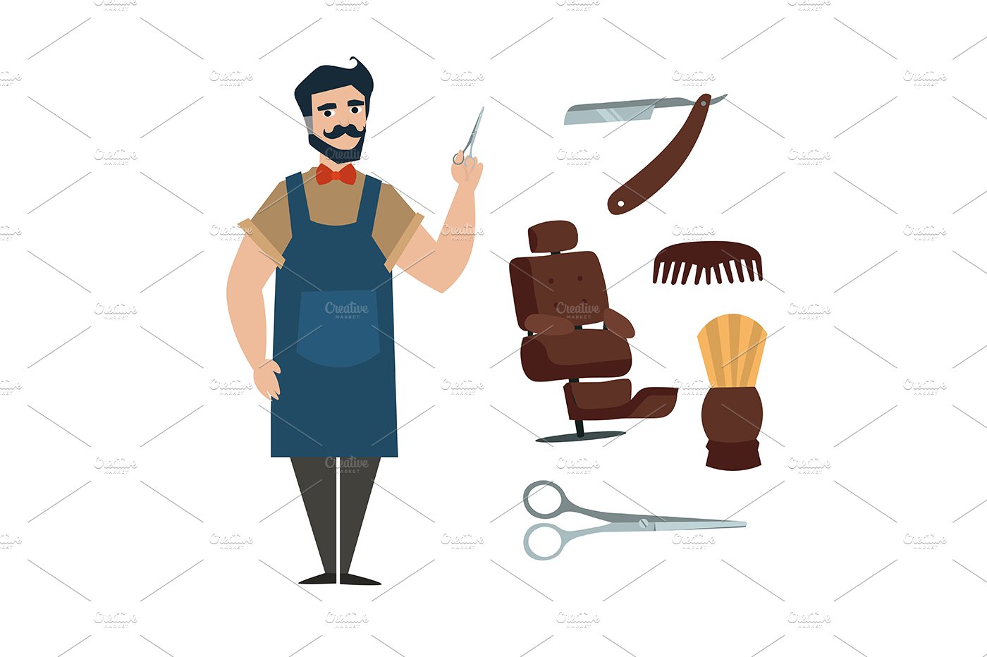 Professional Barber with Tools. cover image.