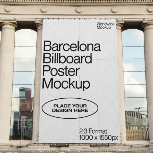 Barcelona Billboard Poster Mockup cover image.