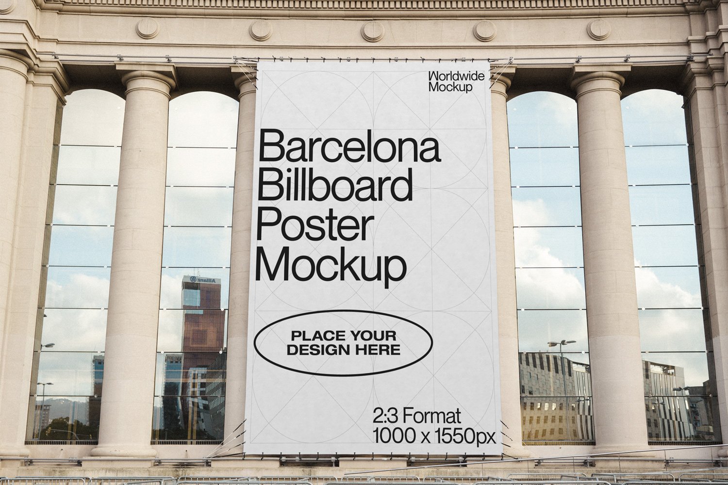 Barcelona Billboard Poster Mockup cover image.