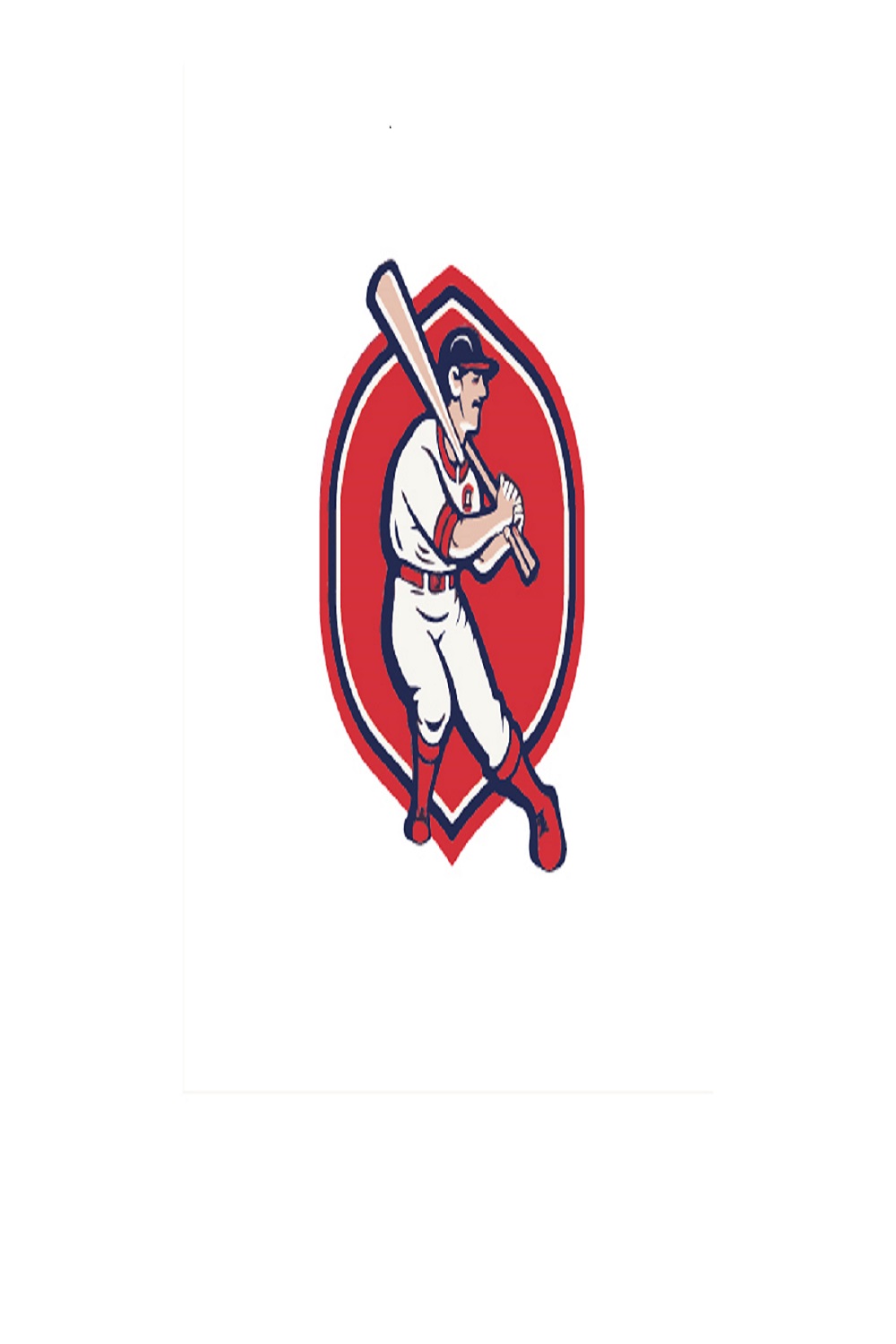 red and white vector logo perfect for sports teams, sports-themed business pinterest preview image.