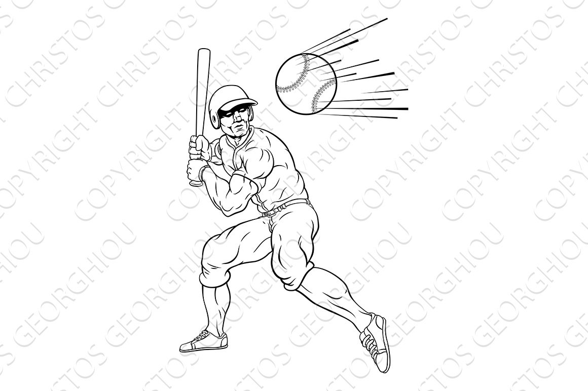 Baseball Player Swinging Bat at Ball cover image.