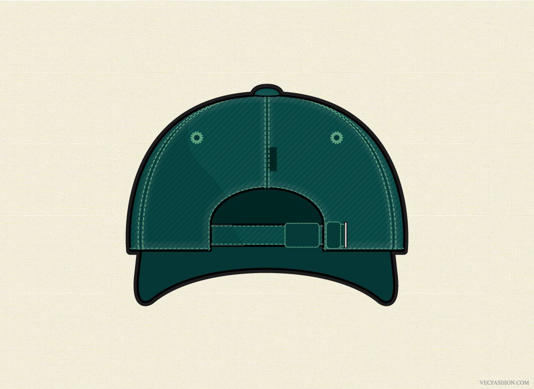 baseball cap vector template back 605
