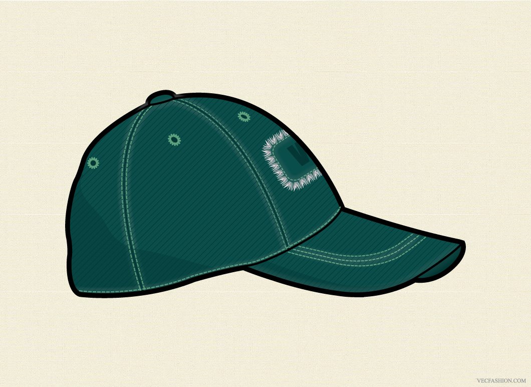 baseball cap vector template side 973