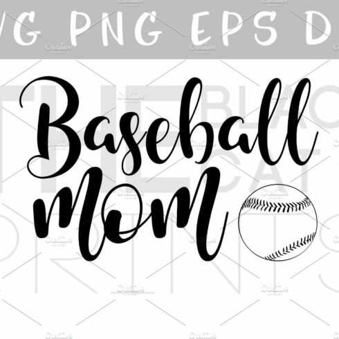 Baseball mom SVG PNG EPS DXF cover image.