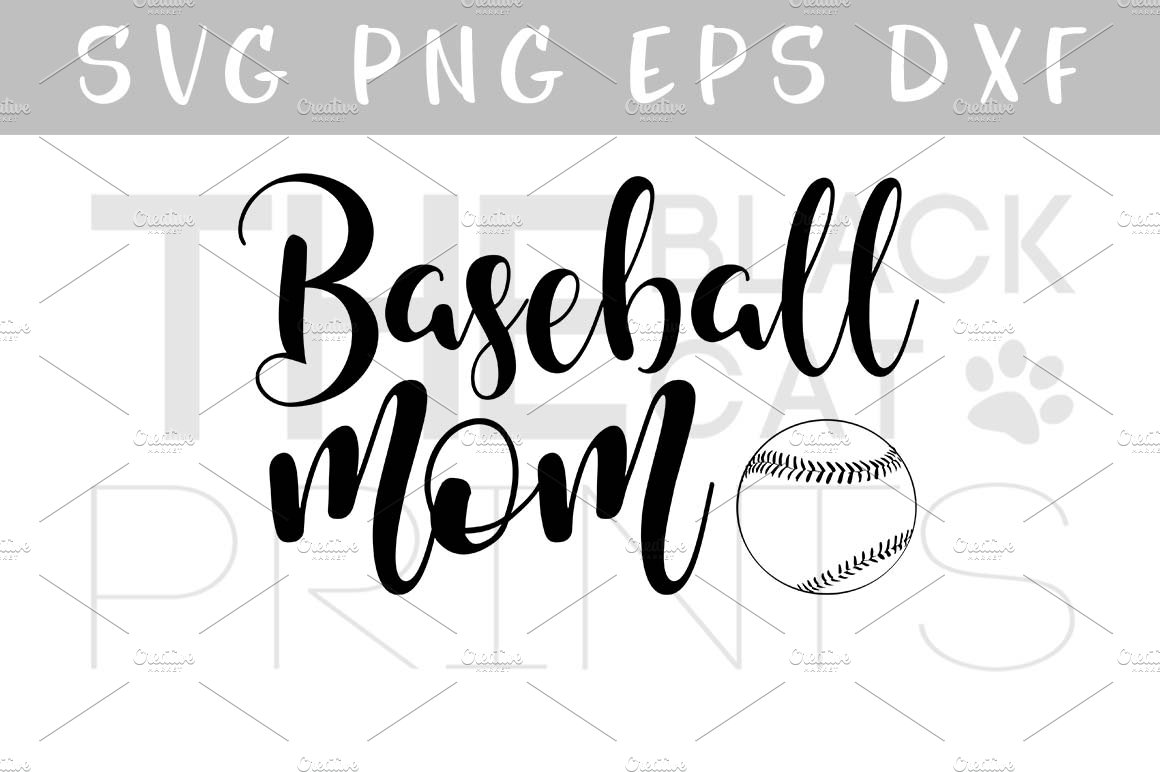 Baseball mom SVG PNG EPS DXF cover image.