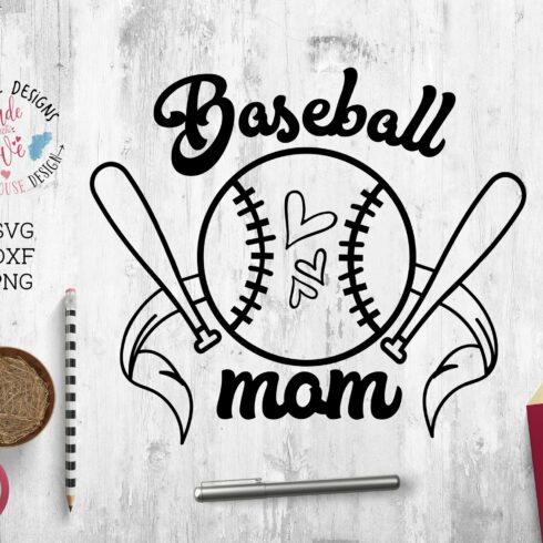 Baseball Mom Cut File and Printable cover image.