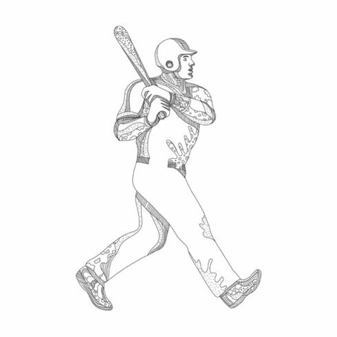 Baseball Player Batting Doodle cover image.