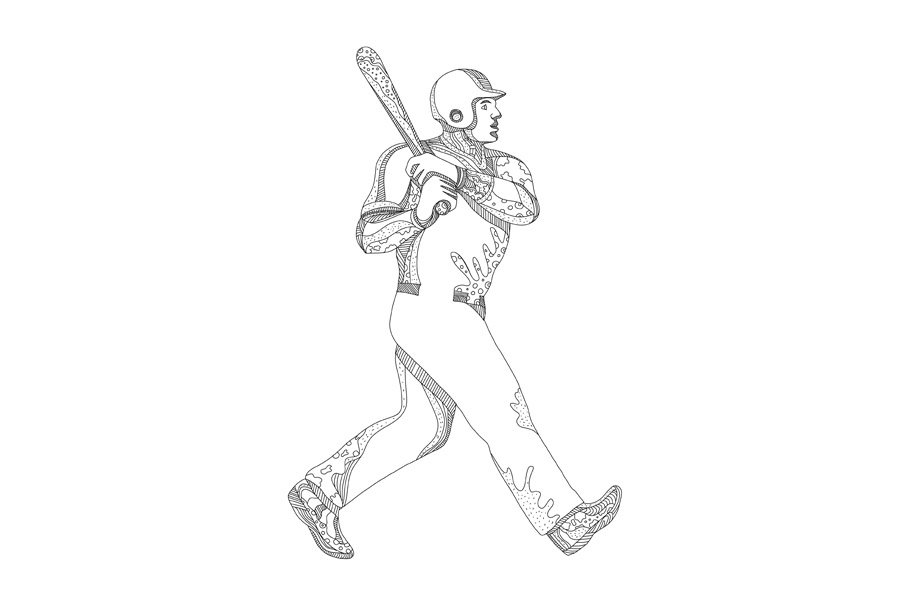 Baseball Player Batting Doodle cover image.