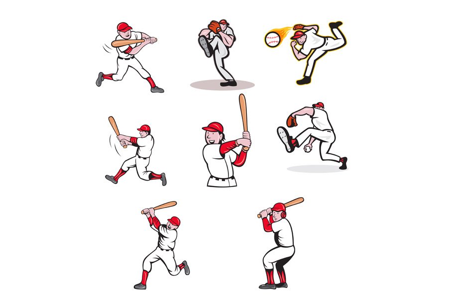 Baseball Sport Mascot Cartoon Set cover image.