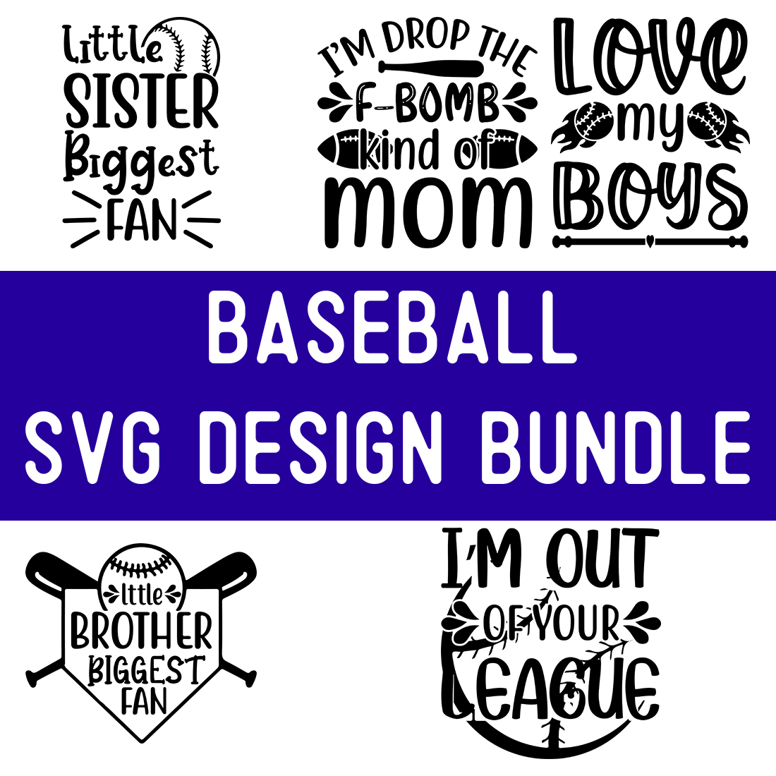 Baseball SVG Design Bundle preview image.