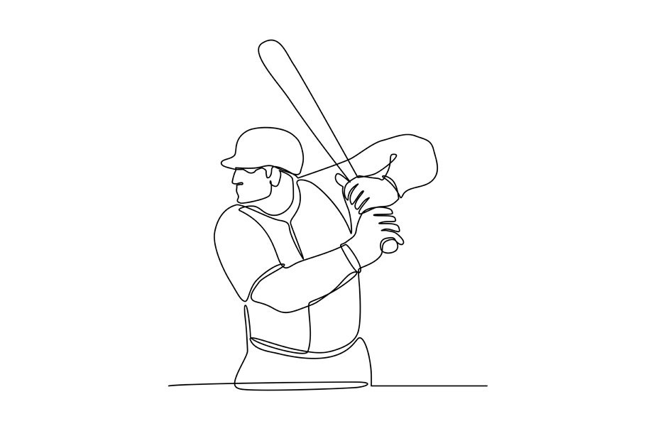 Baseball Player Batting Continuous L cover image.